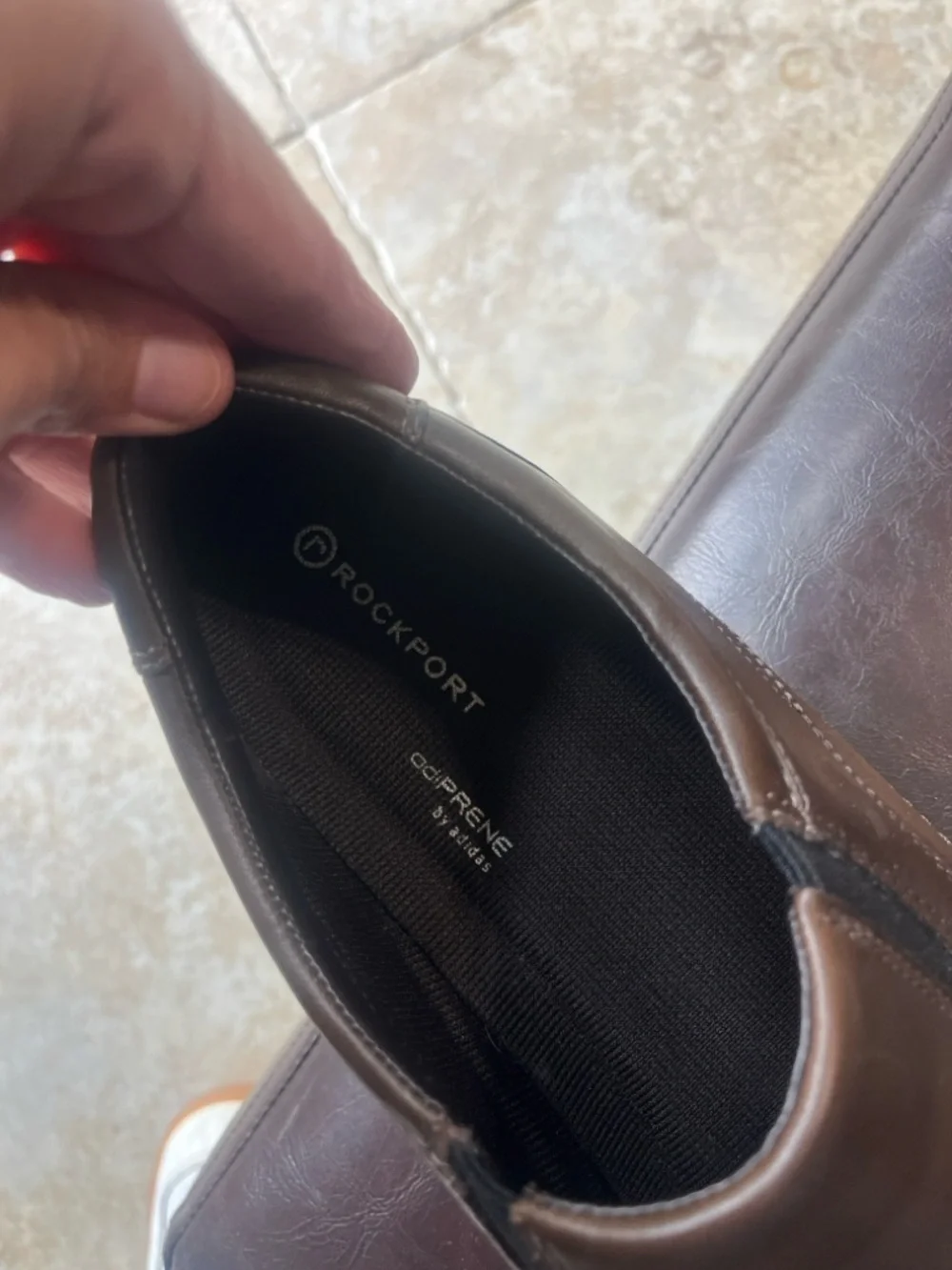 Rockport adiPRENE by adidas Brown Slip-On Leather shoes 👞 🆕 without 📦